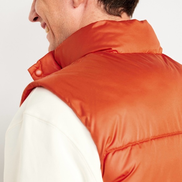 OLD NAVY Water-Resistant Puffer Vest- Orange - XL - NWT - Picture 6 of 7
